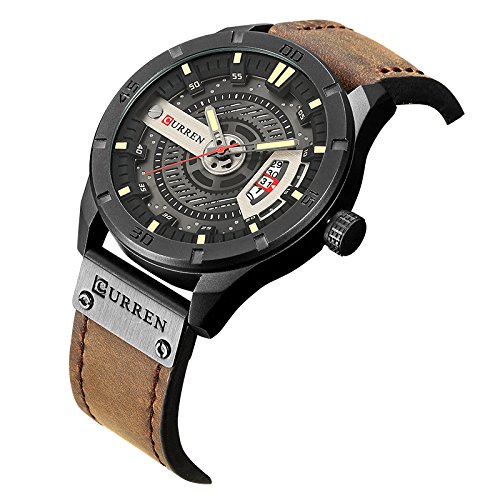 Foto 3 pulgar | Venta Internacional - Reloj Curren Para Hombre, Analógico, De Cuarzo, Militar, Deportivo, Piel Negra