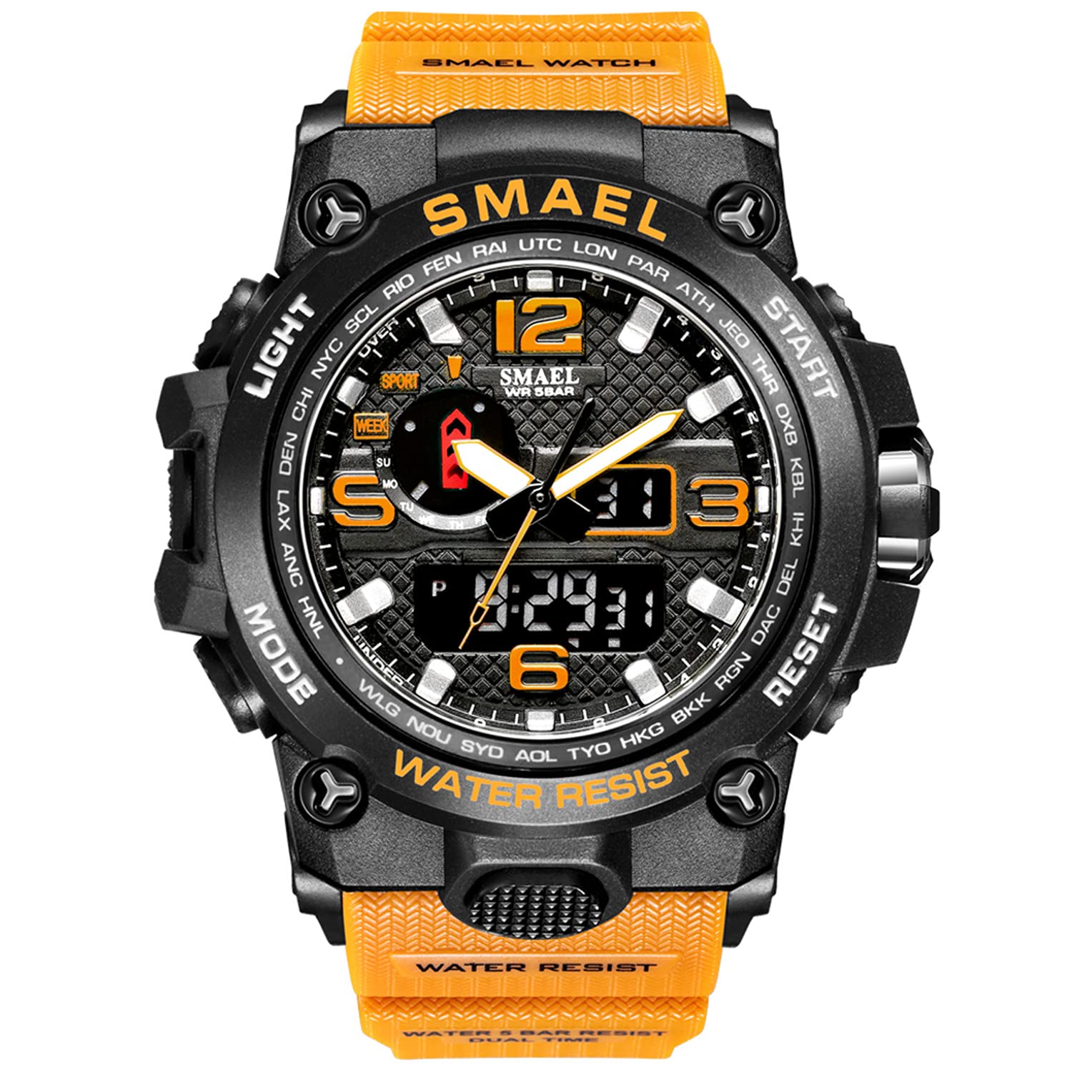 Venta Internacional - Reloj Smael 8007 Sport Quartz Con Doble Pantalla, 50 M, Resistente Al Agua