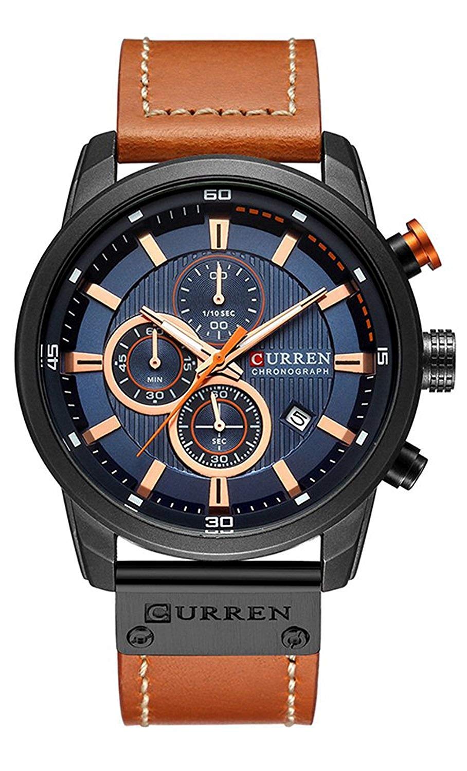 Foto 2 pulgar | Venta Internacional - Reloj Gosasa, Cronógrafo Deportivo, Cuarzo, Cuero Marrón, Para Hombre