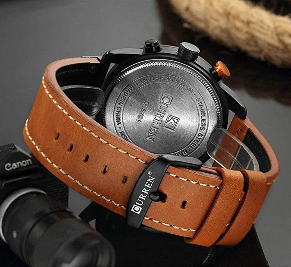 Foto 8 pulgar | Venta Internacional - Reloj Gosasa, Cronógrafo Deportivo, Cuarzo, Cuero Marrón, Para Hombre
