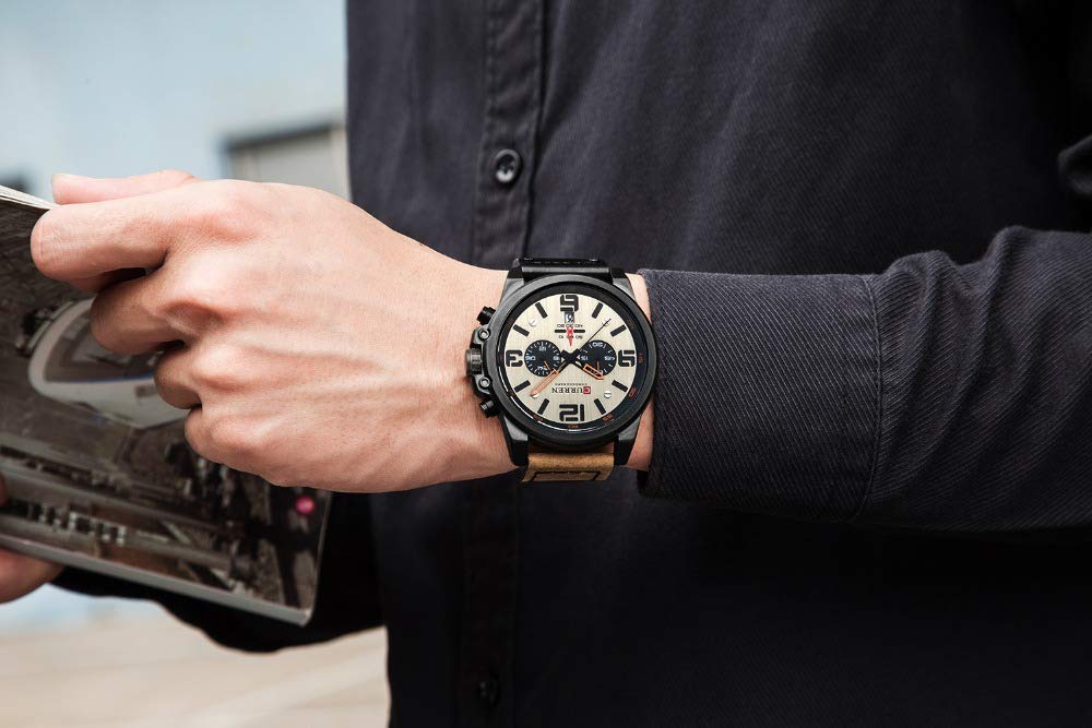 Foto 6 | Venta Internacional - Reloj para Hombre Curren Impermeable Café