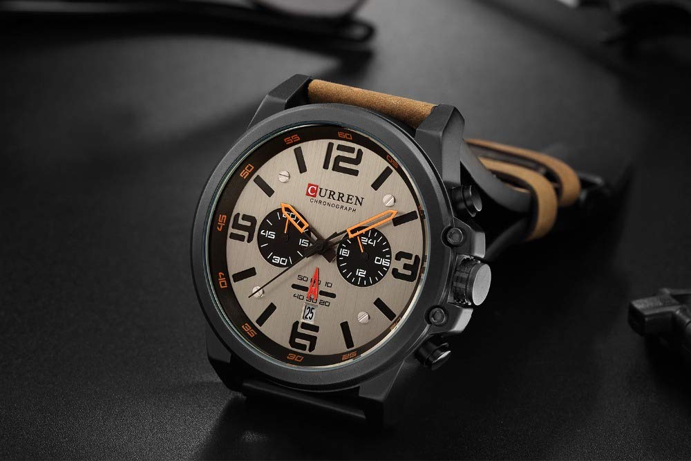 Foto 7 | Venta Internacional - Reloj para Hombre Curren Impermeable Café