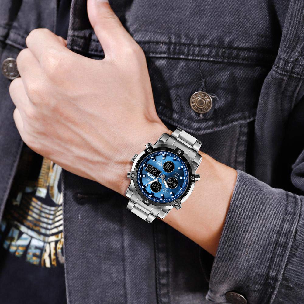 Foto 6 | Venta Internacional - Reloj Bozlun Analógico Digital Para Hombre Con 3 Zonas Horarias De 48 Mm