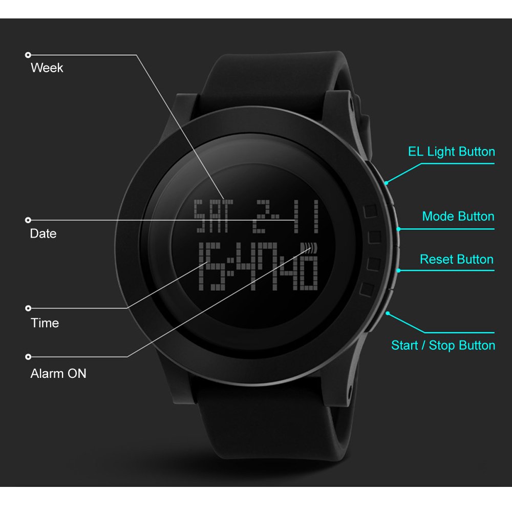 Foto 4 pulgar | Venta Internacional - Reloj Joysae Digital Fashion Con Esfera Grande, Impermeable, Negro