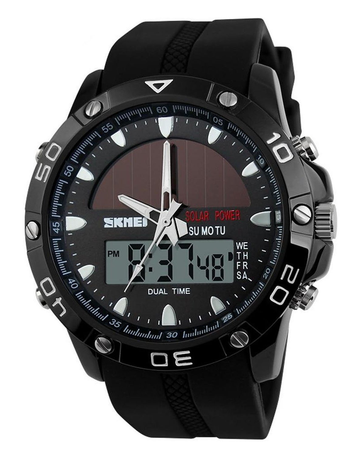 Foto 2 pulgar | Venta Internacional - Reloj De Pulsera Deportivo Carlien Solar, 50 M, Resistente Al Agua