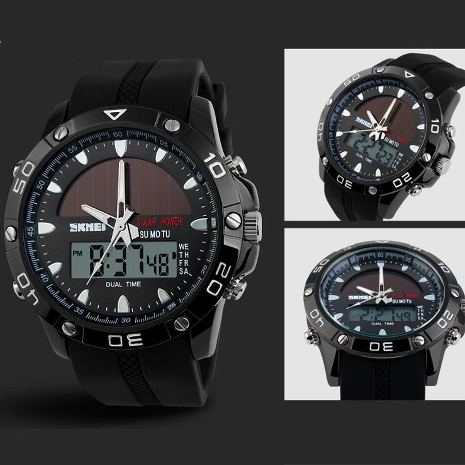 Foto 5 pulgar | Venta Internacional - Reloj De Pulsera Deportivo Carlien Solar, 50 M, Resistente Al Agua