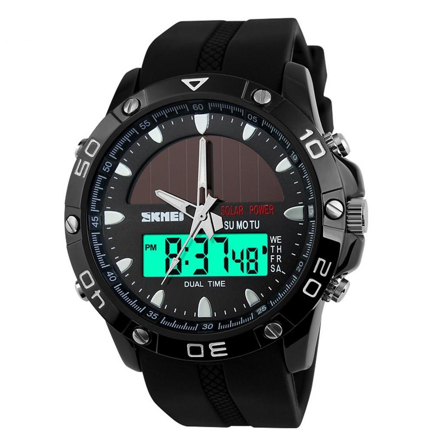 Foto 7 pulgar | Venta Internacional - Reloj De Pulsera Deportivo Carlien Solar, 50 M, Resistente Al Agua