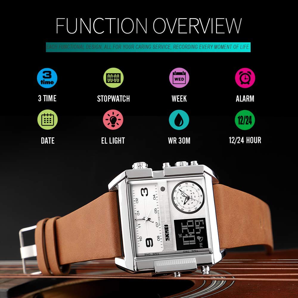 Foto 5 pulgar | Venta Internacional - Reloj Deportivo Digital Gosasa para Hombre con Correa de Piel 3atm