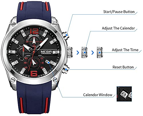 Foto 6 pulgar | Venta Internacional - Reloj Megir Sport Chronograph Quartz Luminous Para Hombre