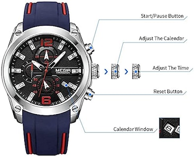 Foto 5 | Venta Internacional - Reloj Megir Sport Chronograph Quartz Luminous Para Hombre