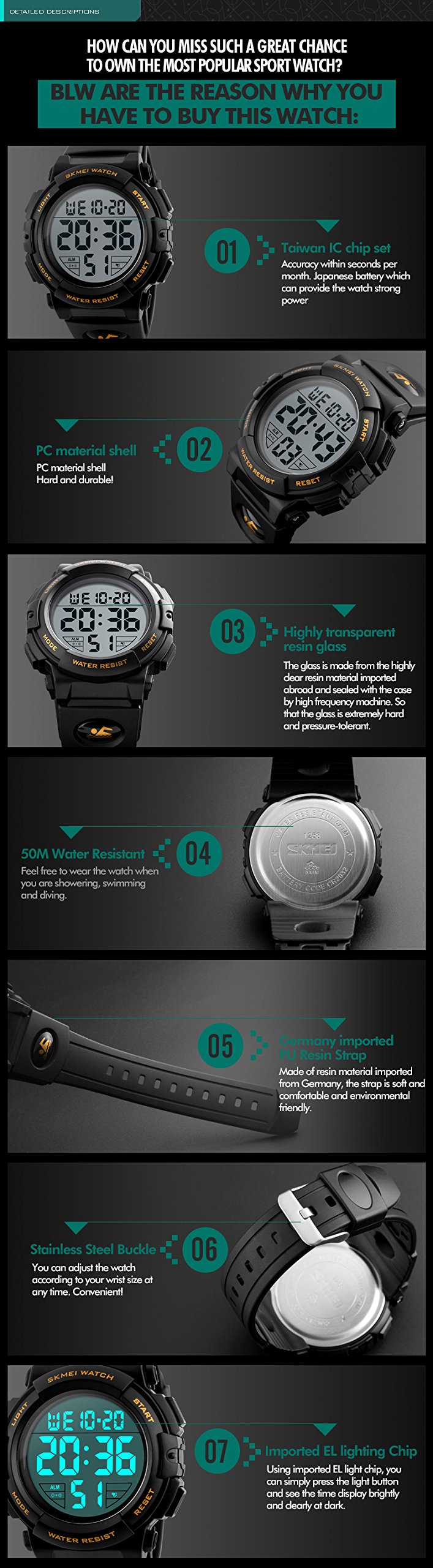 Foto 7 pulgar | Reloj para Hombre Electrónico Multifuncional -Venta Internacional