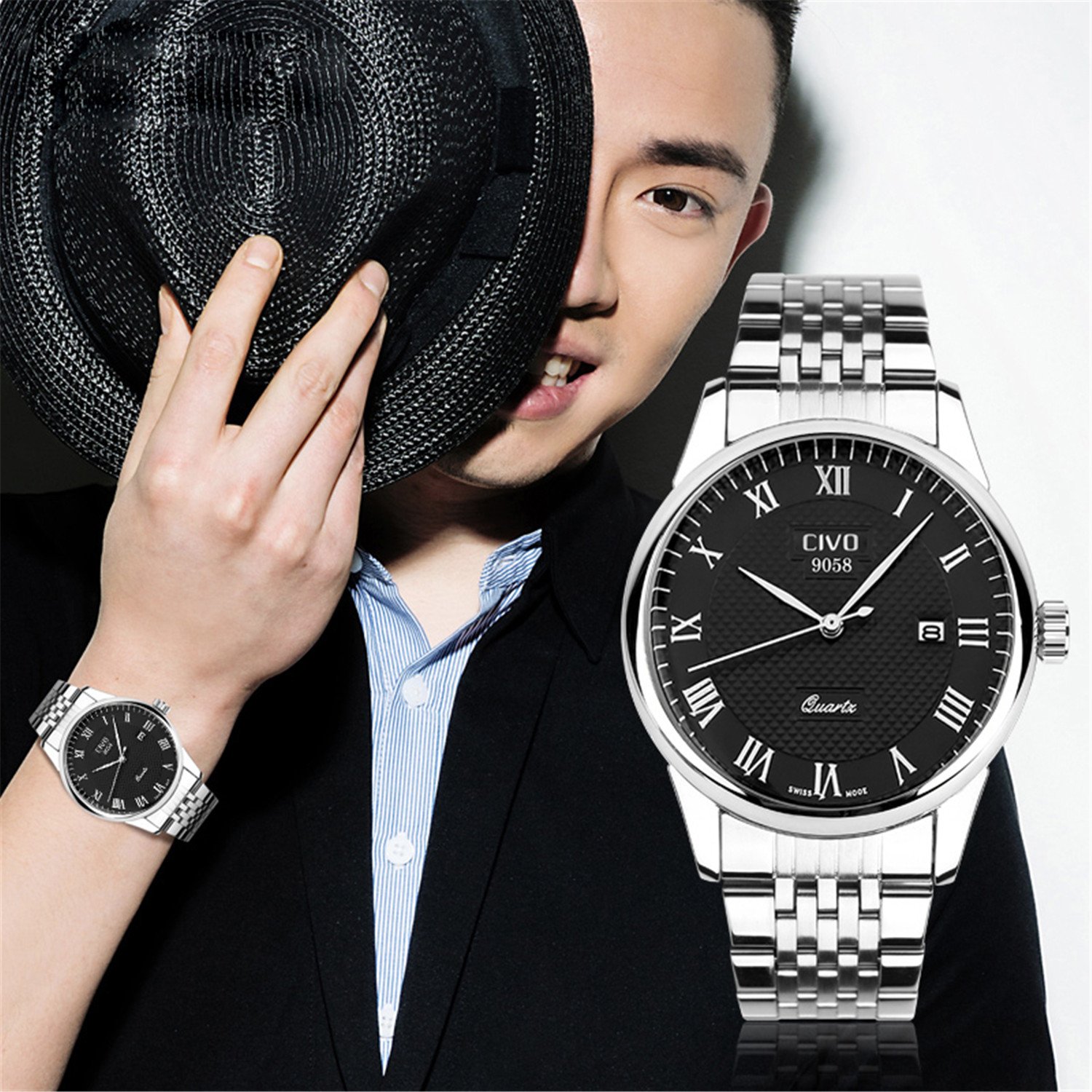 Foto 9 pulgar | Venta Internacional - Calendario De Fechas Watch Civo Luxury A Prueba De Agua Para Hombre