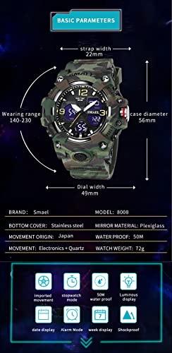 Foto 3 pulgar | Venta Internacional - Reloj Hooshu Analógico Doble Pantalla Impermeable Camuflaje Verde para Hombre