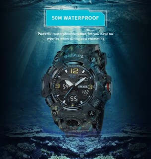 Foto 6 | Venta Internacional - Reloj Hooshu Analógico Doble Pantalla Impermeable Camuflaje Verde para Hombre