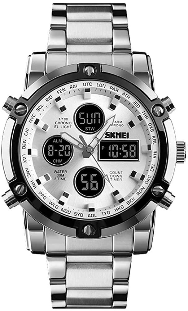 Foto 2 pulgar | Venta Internacional - Reloj De Pulsera Skmei Analógico Digital Para Hombre De Acero Inoxidable