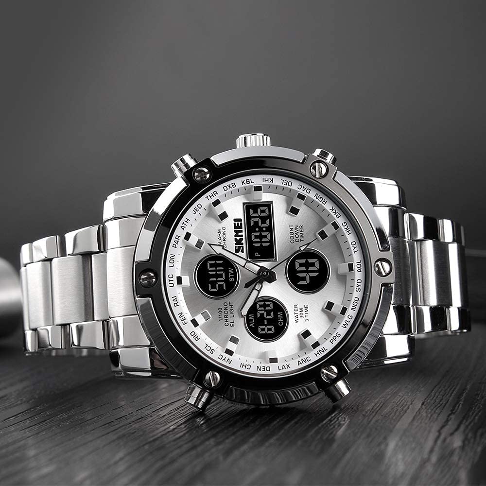 Foto 4 pulgar | Venta Internacional - Reloj De Pulsera Skmei Analógico Digital Para Hombre De Acero Inoxidable