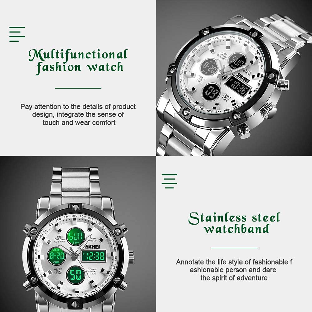 Foto 5 pulgar | Venta Internacional - Reloj De Pulsera Skmei Analógico Digital Para Hombre De Acero Inoxidable