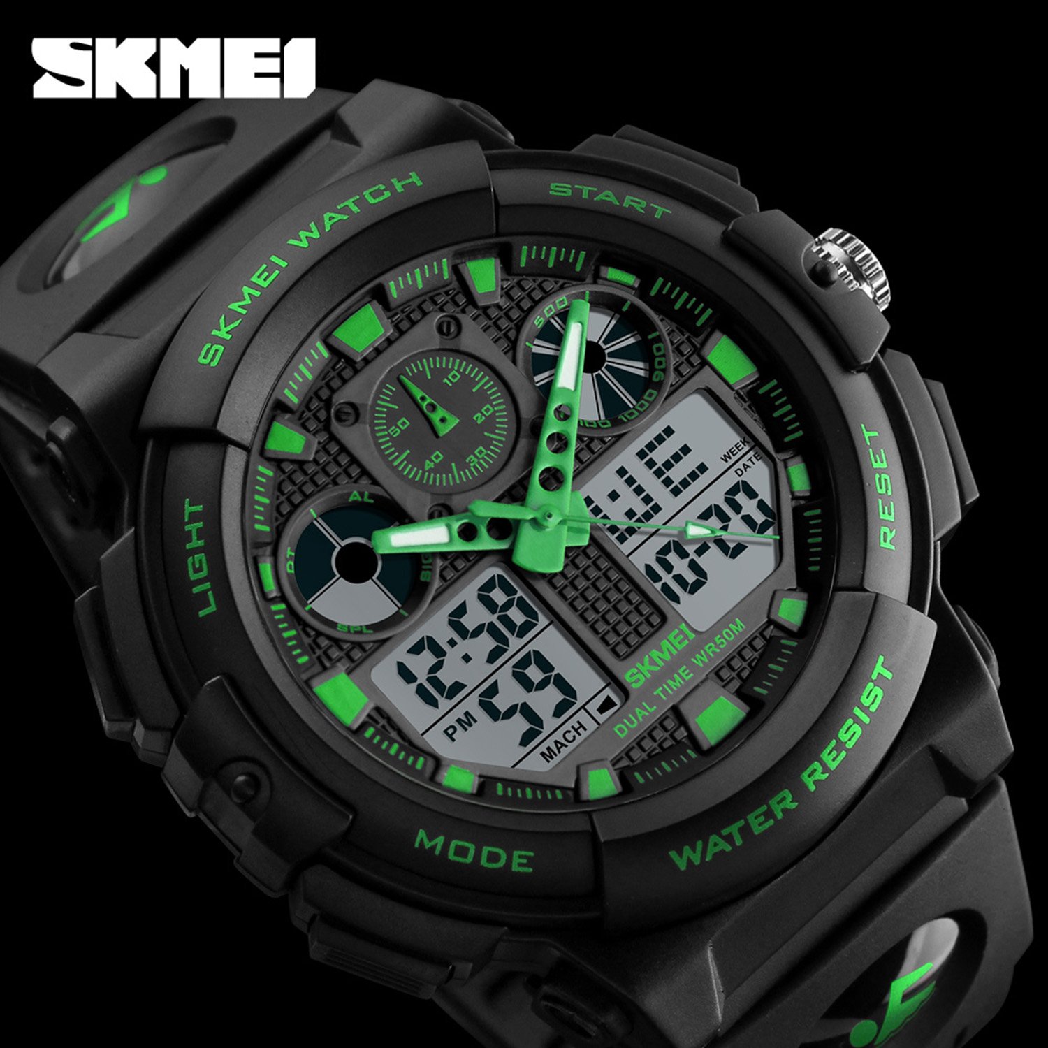 Foto 5 | Venta Internacional - Reloj Gosasa Shock Para Hombre, Para Deportes Al Aire Libre, Led De Doble Hora, 50 M