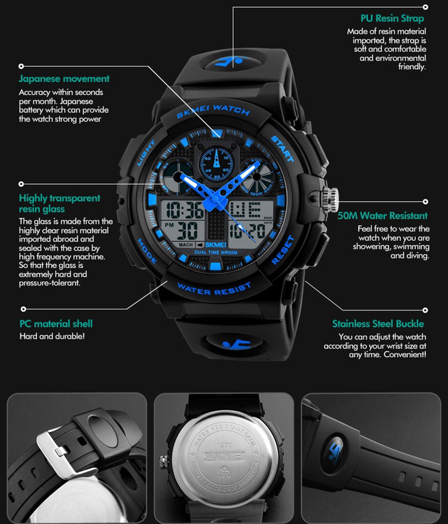 Foto 5 pulgar | Venta Internacional - Reloj Digital Led Gosasa Shock Para Hombre, Deportes Al Aire Libre