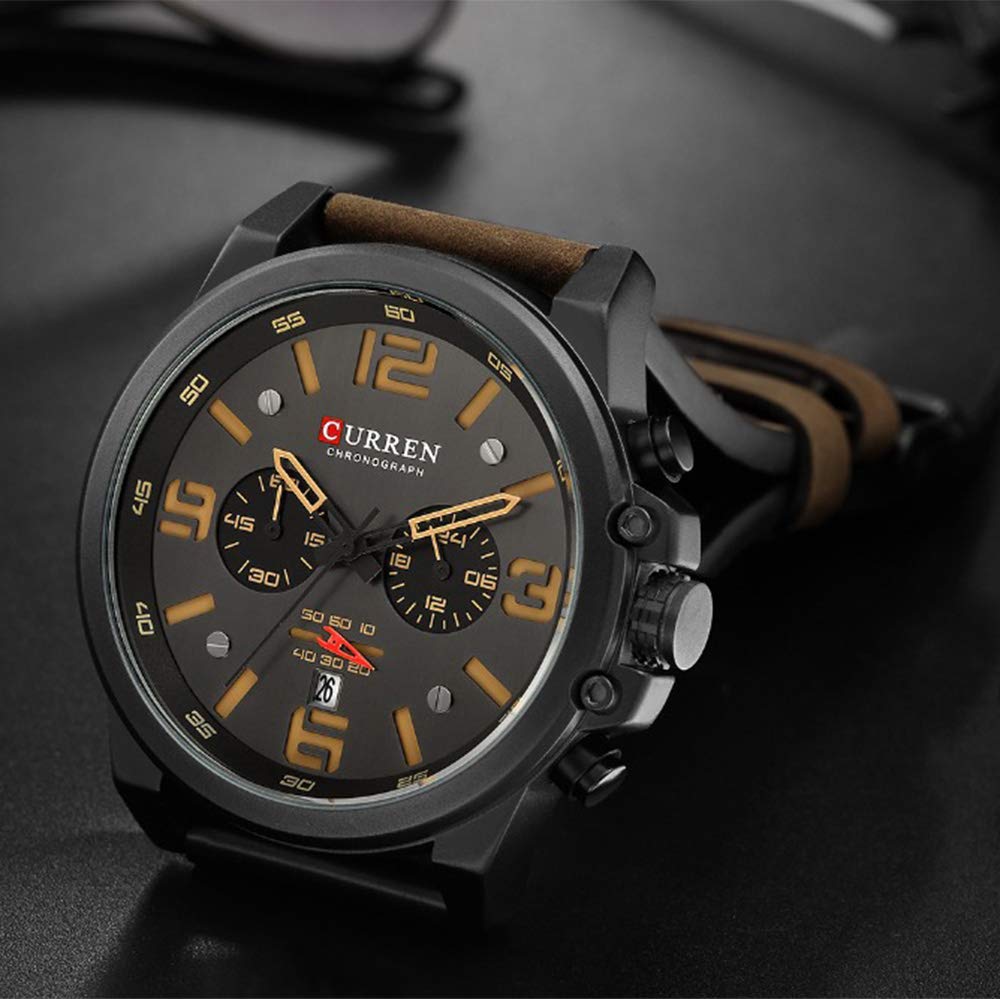 Foto 5 | Venta Internacional - Reloj Curren, Cronógrafo Marrón Oscuro, Tendencia De Moda Para Hombre