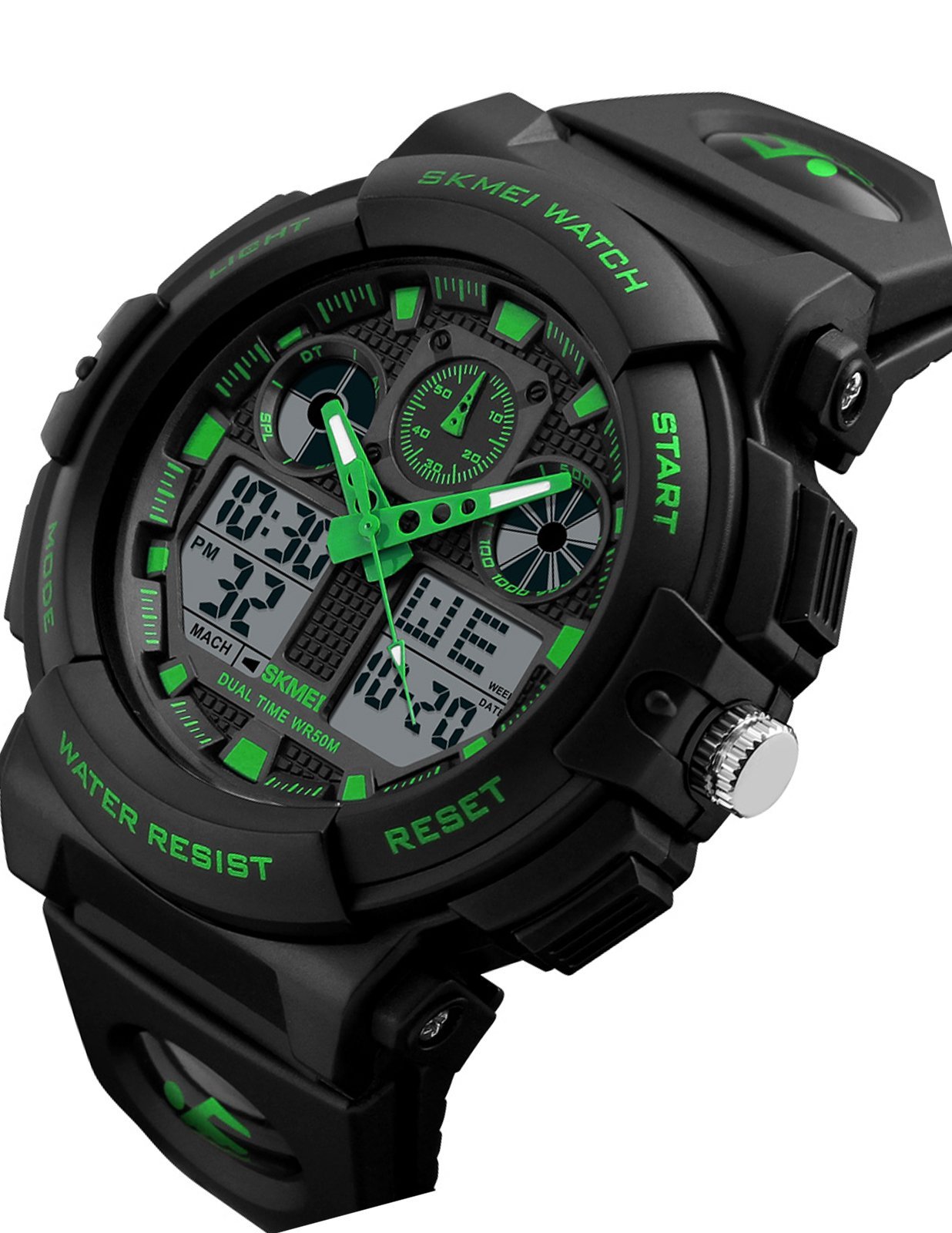 Foto 4 pulgar | Venta Internacional - Reloj De Pulsera Skmei Para Hombre, Negro Y Verde, Led, Impermeable, Deportivo