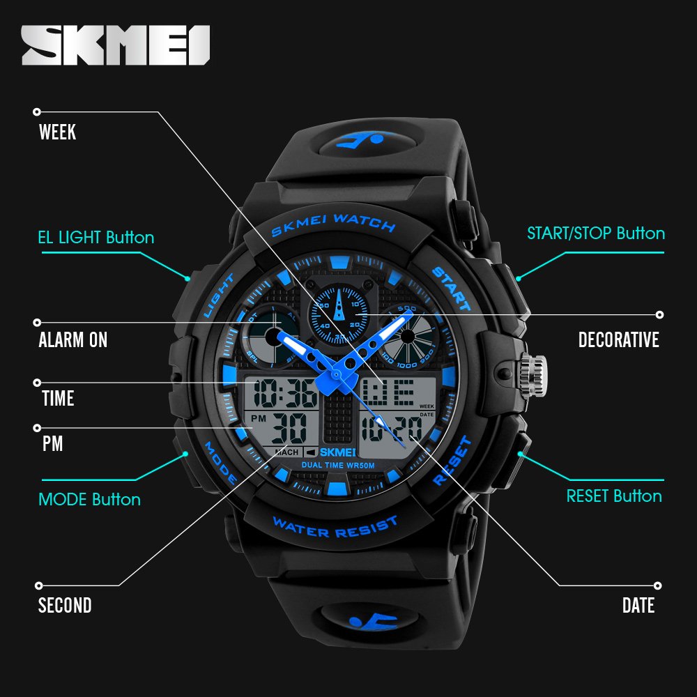 Foto 4 pulgar | Venta Internacional - Reloj Skmei Sports Analógico-digital Con Esfera Azul Para Hombre