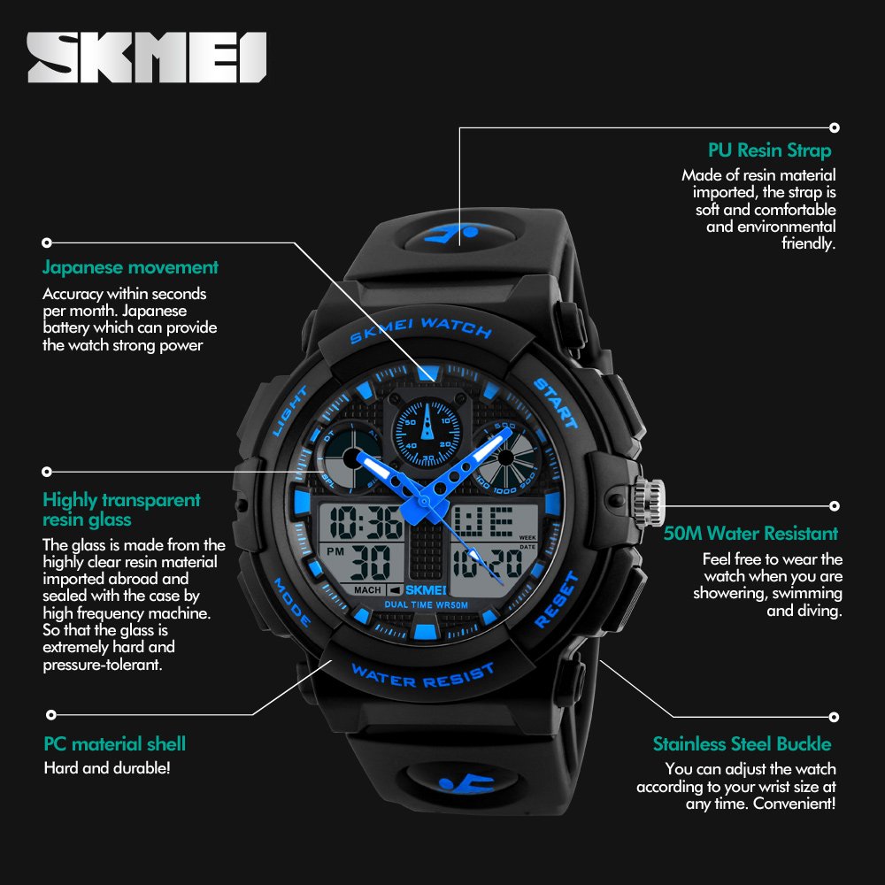 Foto 6 pulgar | Venta Internacional - Reloj Skmei Sports Analógico-digital Con Esfera Azul Para Hombre