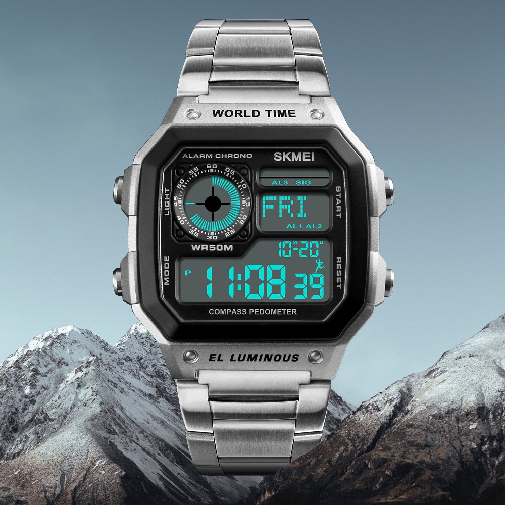 Foto 4 pulgar | Venta Internacional - Reloj Deportivo Yooten Word Time Con Alarma Digital De Doble Hora Para Hombre