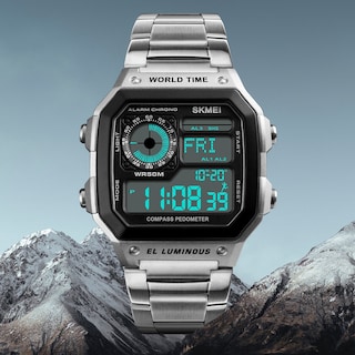 Foto 3 | Venta Internacional - Reloj Deportivo Yooten Word Time Con Alarma Digital De Doble Hora Para Hombre