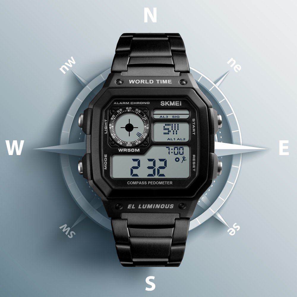 Foto 5 pulgar | Venta Internacional - Reloj Deportivo Yooten Word Time Con Alarma Digital De Doble Hora Para Hombre