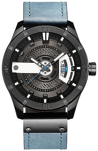 Foto 1 | Venta Internacional - Reloj Fanmis, Correa De Piel Para Hombre, Chapada En Negro, 30 M, Resistente Al Agua