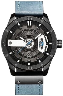 Foto 1 | Venta Internacional - Reloj Fanmis, Correa De Piel Para Hombre, Chapada En Negro, 30 M, Resistente Al Agua
