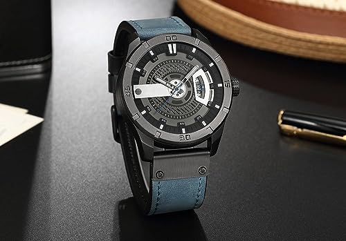 Foto 3 | Venta Internacional - Reloj Fanmis, Correa De Piel Para Hombre, Chapada En Negro, 30 M, Resistente Al Agua