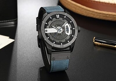 Foto 3 | Venta Internacional - Reloj Fanmis, Correa De Piel Para Hombre, Chapada En Negro, 30 M, Resistente Al Agua