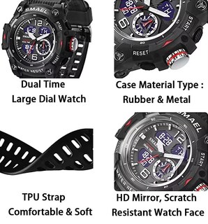 Foto 5 | Venta Internacional - Reloj Smael Con Alarma Led Impermeable Para Hombre, Militar Y Exterior