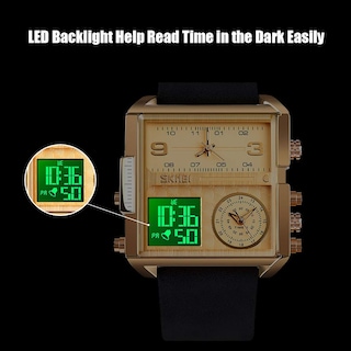 Foto 4 | Venta Internacional - Reloj Bozlun Digital Para Hombre Con Correa De Piel 3atm Waterproo