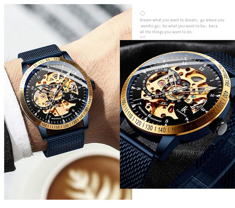 Foto 6 pulgar | Venta Internacional - Reloj Mastop Luxury Luminous Skeleton Auto Mecha Transparente