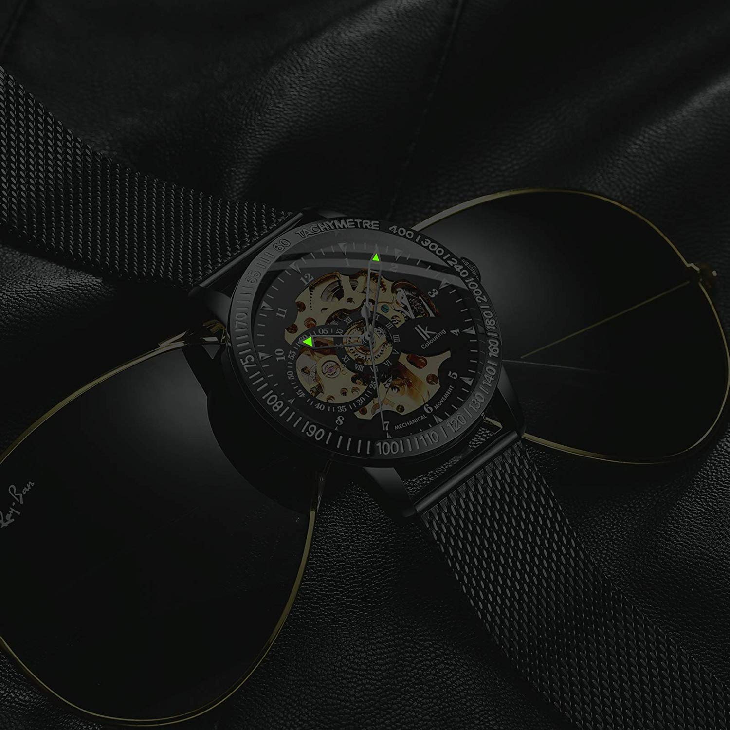 Foto 7 pulgar | Venta Internacional - Reloj Mastop Luxury Luminous Skeleton Auto Mecha Transparente