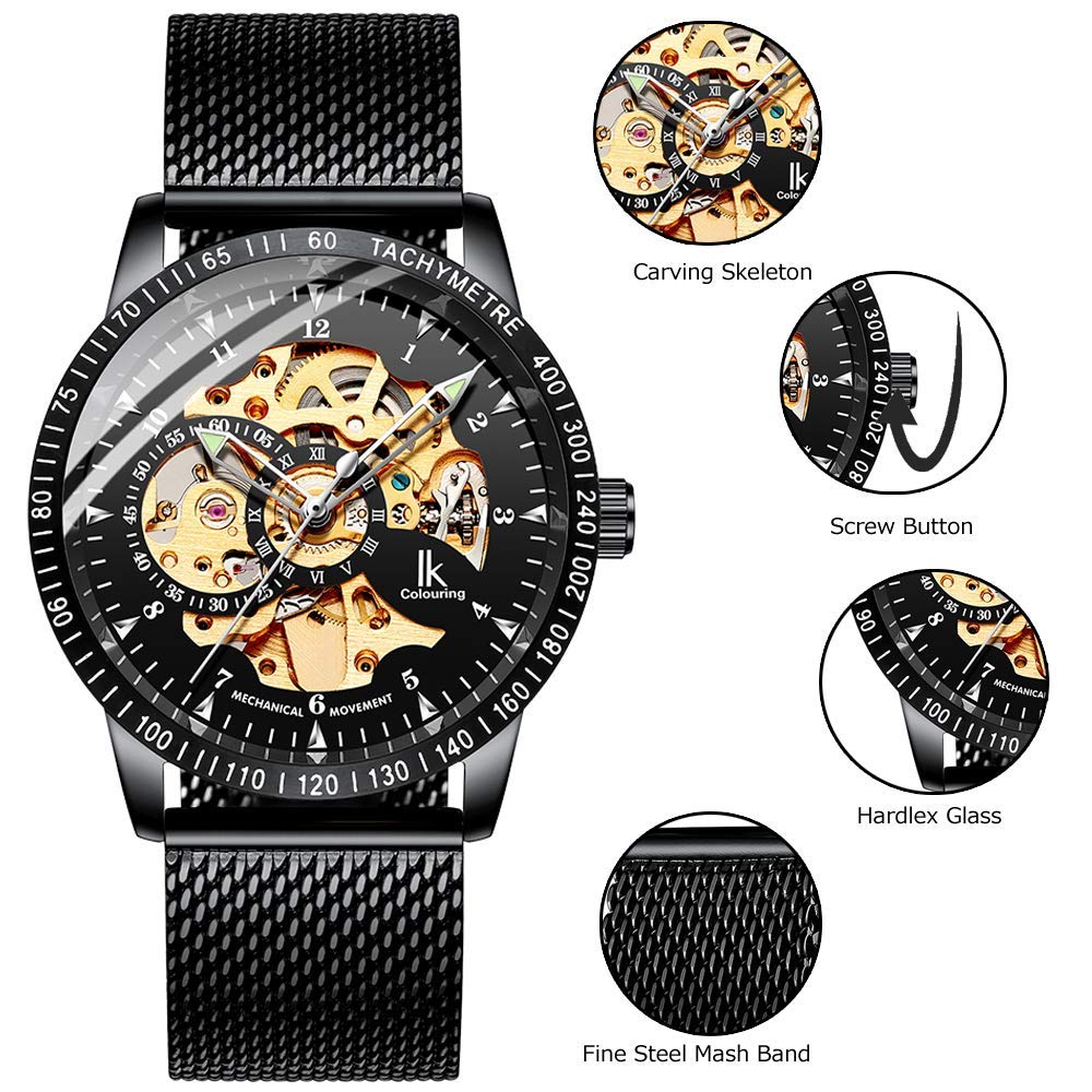 Foto 8 pulgar | Venta Internacional - Reloj Mastop Luxury Luminous Skeleton Auto Mecha Transparente