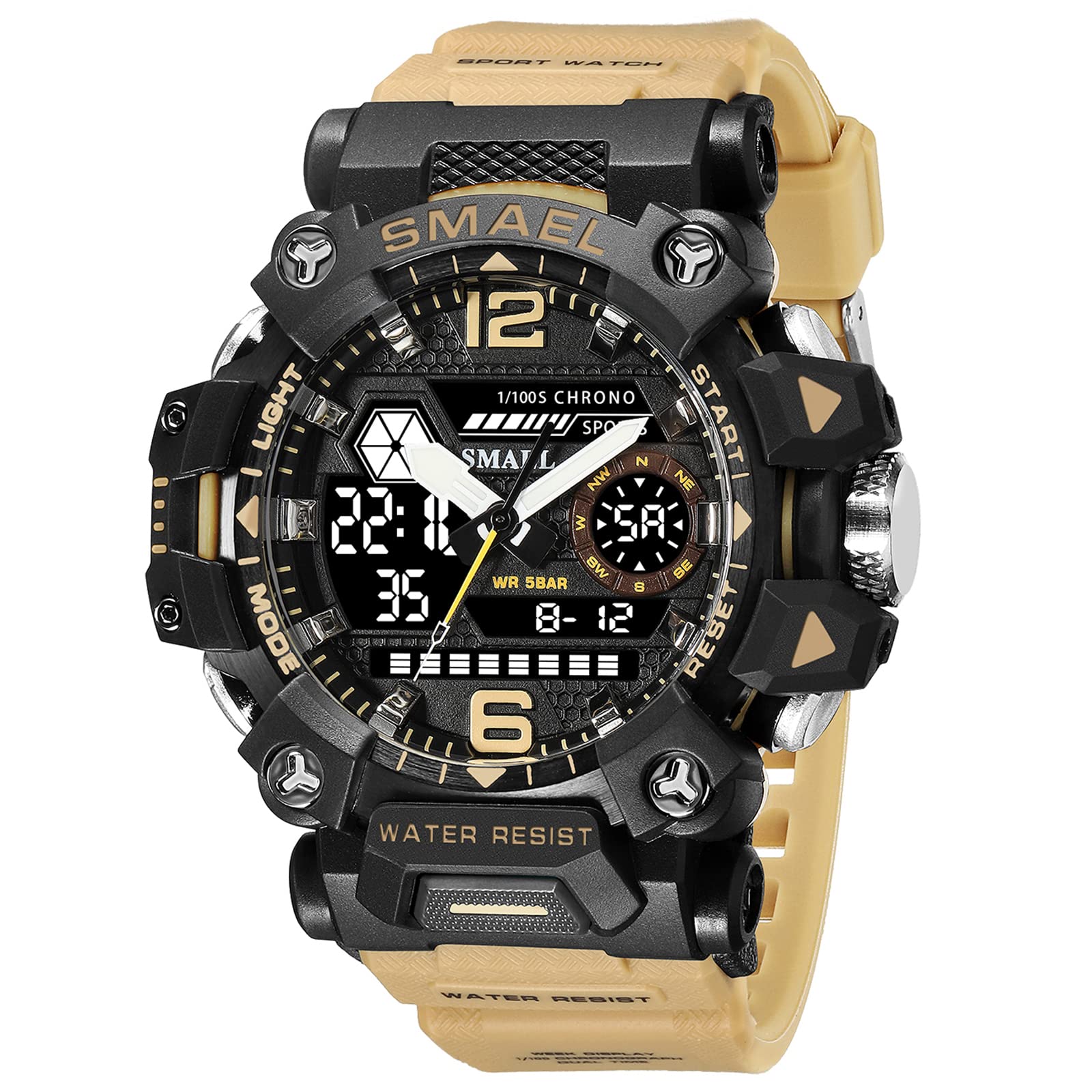 Venta Internacional - Reloj Deportivo Smael Para Hombre, Led Digital, Impermeable, Color Caqui