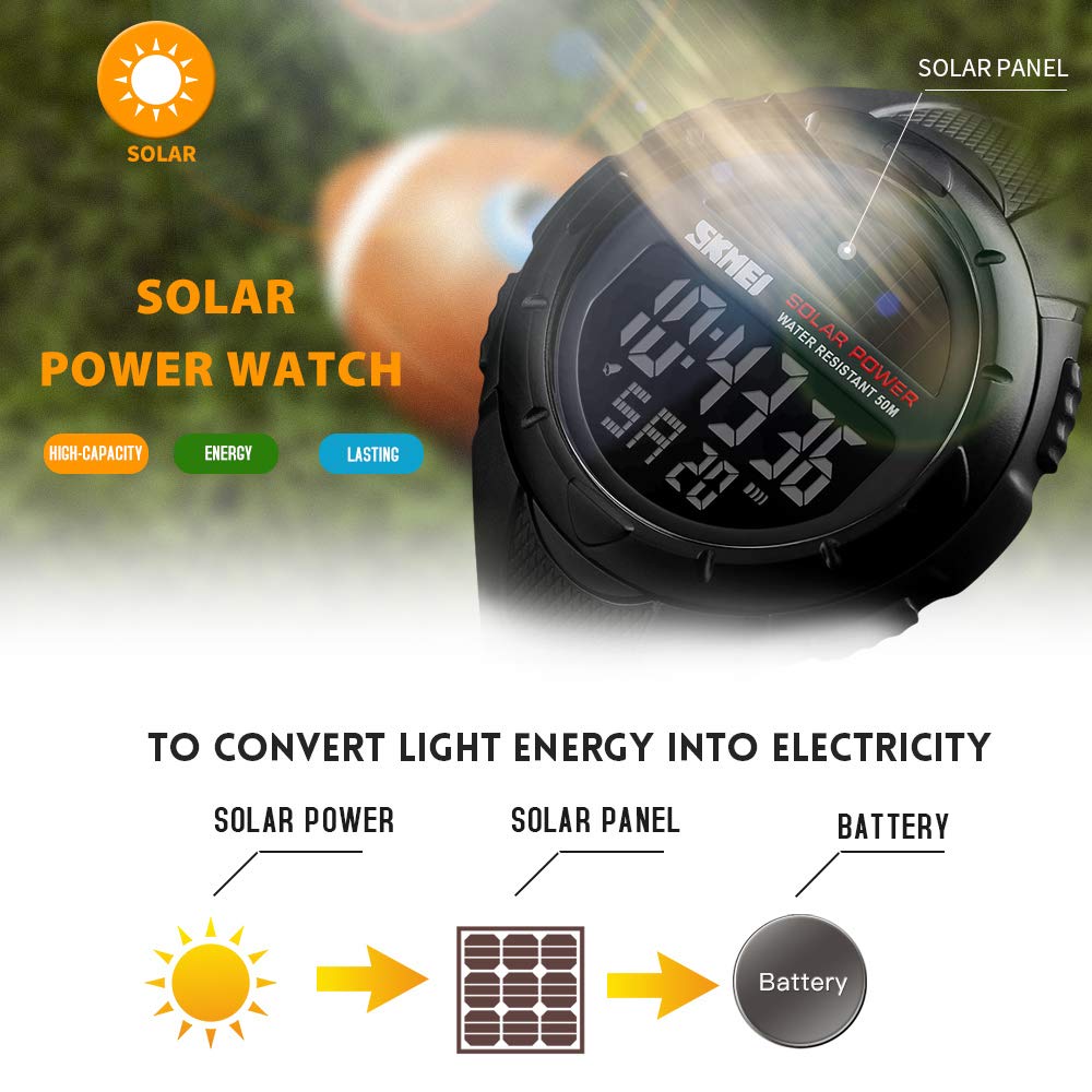 Foto 2 | Venta Internacional - Reloj Skmei Solar Digital Sports Para Hombre, 50 M, Resistente Al Agua