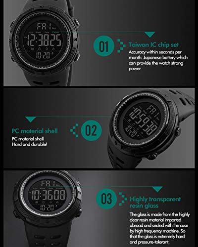 Foto 5 pulgar | Venta Internacional - Reloj Deportivo Alcadan Para Hombre Con Retroiluminación Led Digital, Funda De Goma