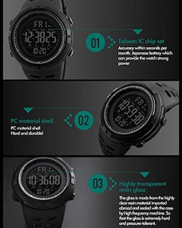 Foto 4 | Venta Internacional - Reloj Deportivo Alcadan Para Hombre Con Retroiluminación Led Digital, Funda De Goma