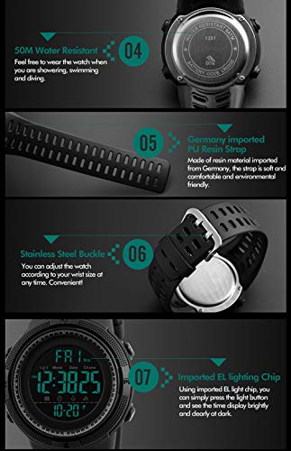 Foto 5 | Venta Internacional - Reloj Deportivo Alcadan Para Hombre Con Retroiluminación Led Digital, Funda De Goma