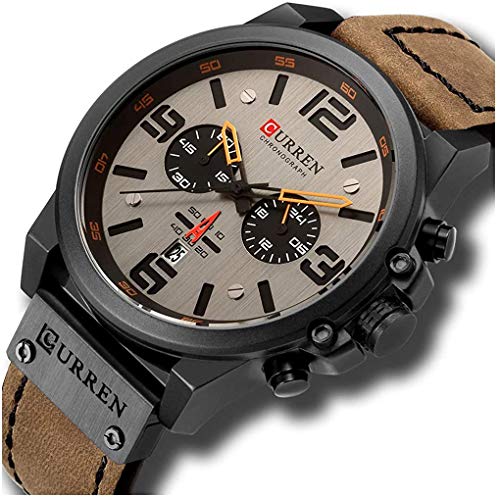 Foto 3 pulgar | Venta Internacional - Reloj Mastop Para Hombre, Impermeable, 30 M, Con Fecha, 45 Mm, Funda De Piel