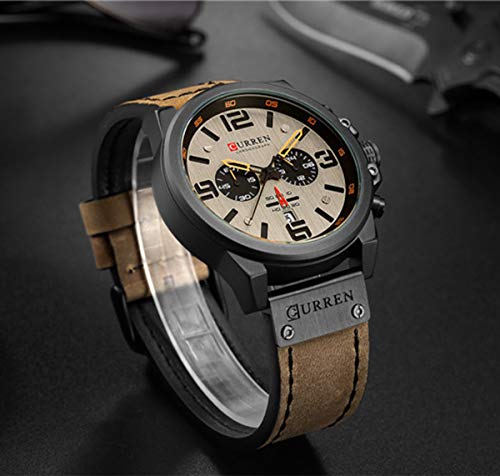Foto 4 pulgar | Venta Internacional - Reloj Mastop Para Hombre, Impermeable, 30 M, Con Fecha, 45 Mm, Funda De Piel
