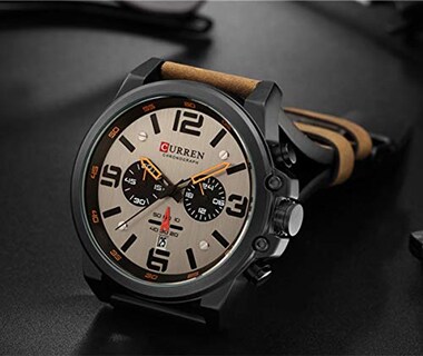 Foto 4 | Venta Internacional - Reloj Mastop Para Hombre, Impermeable, 30 M, Con Fecha, 45 Mm, Funda De Piel