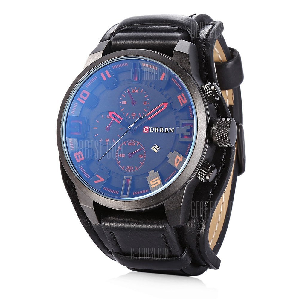 Foto 2 pulgar | Venta Internacional - Reloj De Pulsera Curren Curren Para Hombre Con Correa Deportiva De Piel Japan M