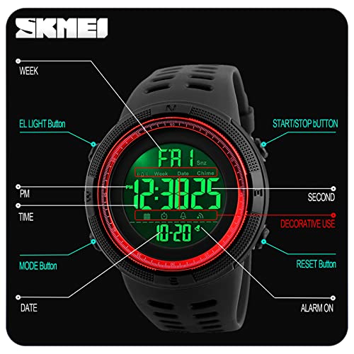 Foto 5 | Venta Internacional - Reloj Skmei Digital Sports Para Hombre, 50 M, Resistente Al Agua, Led Milita