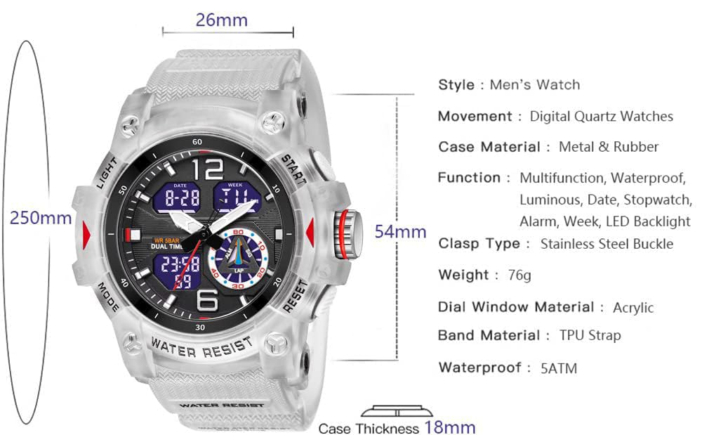 Foto 6 pulgar | Venta Internacional - Reloj Gosasa S-shock Sport Para Hombre Con Cronómetro Y Alarma